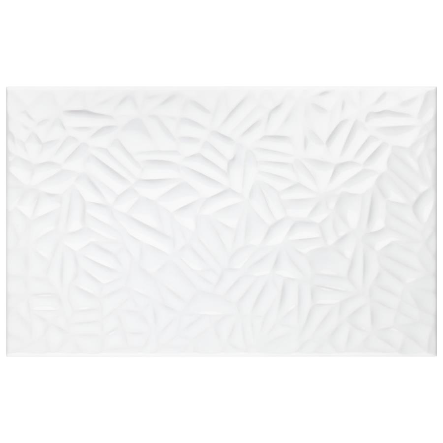 More Petal Glossy White 9-7/8"x15-3/4" Ceramic Wall Tile