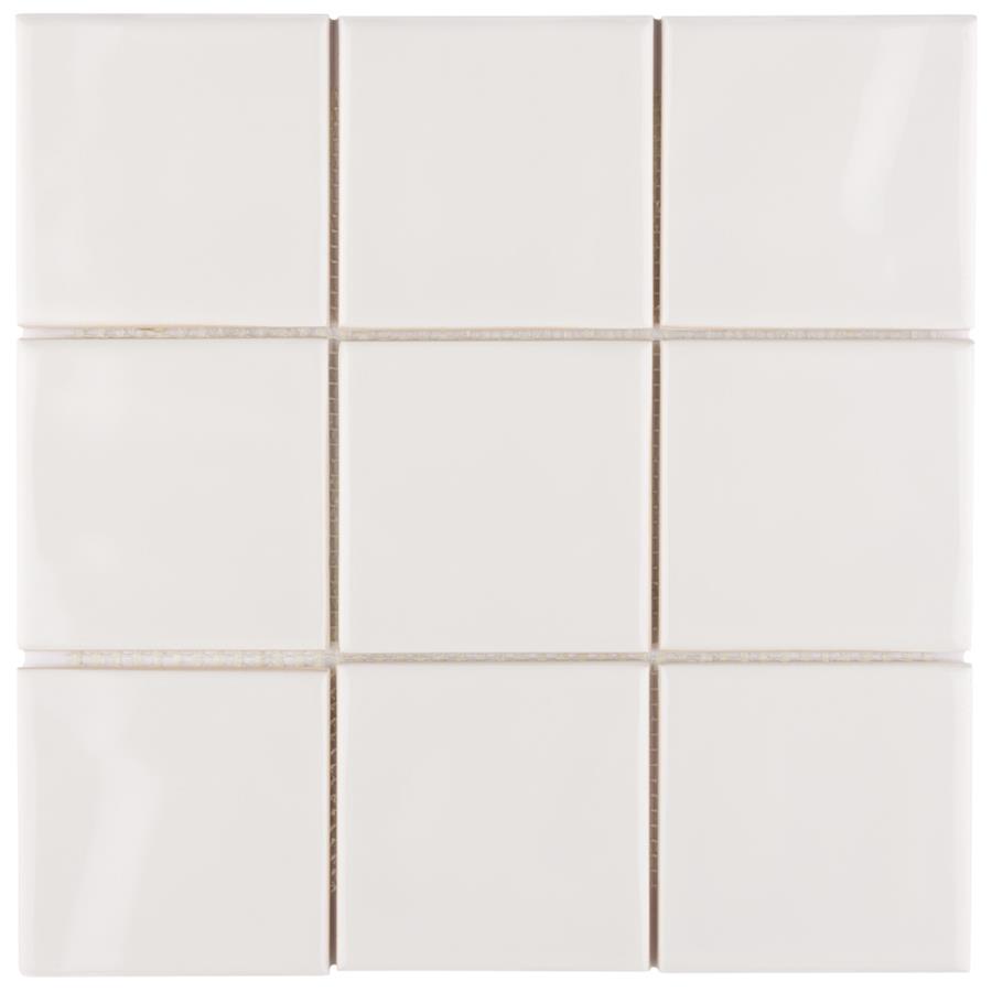 Twist Square Soft Cream 11-3/4" x 11-3/4" Ceramic Mosaic
