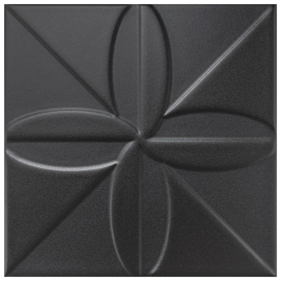 Triplex Fronteira Black 7-3/4"x7-3/4" Ceramic W Tile