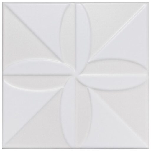 Triplex Fronteira White 7-3/4"x7-3/4" Ceramic W Tile