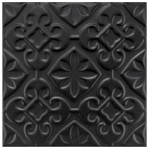 Triplex Valverde Black 7-3/4"x7-3/4" Ceramic W Tile