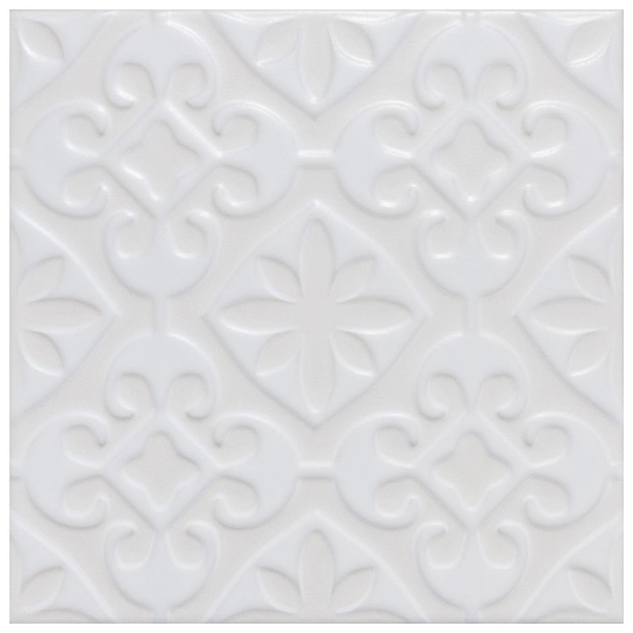 Triplex Valverde White 7-3/4"x7-3/4" Ceramic Wall Tile