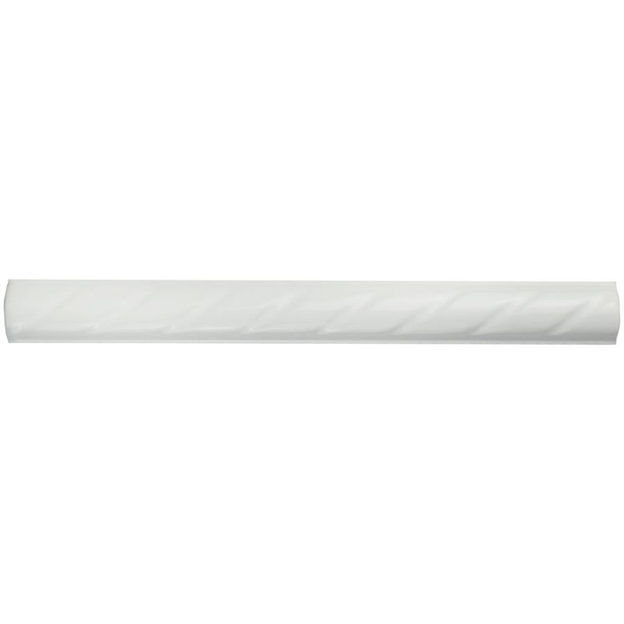 White Rope 1"x9-3/4" Ceramic Pencil W Trim