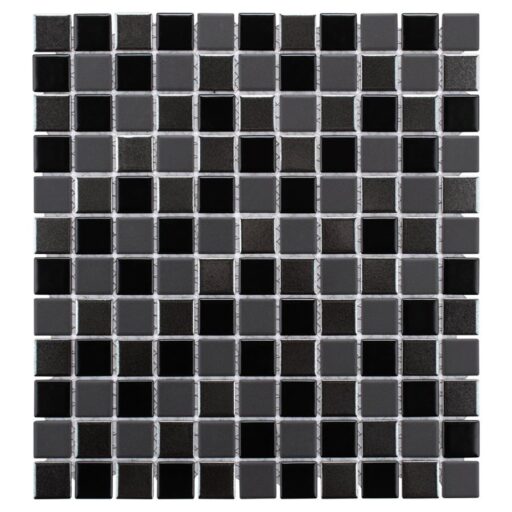 Trinity Black 11-3/4"x12-3/4" Porcelain Mosaic