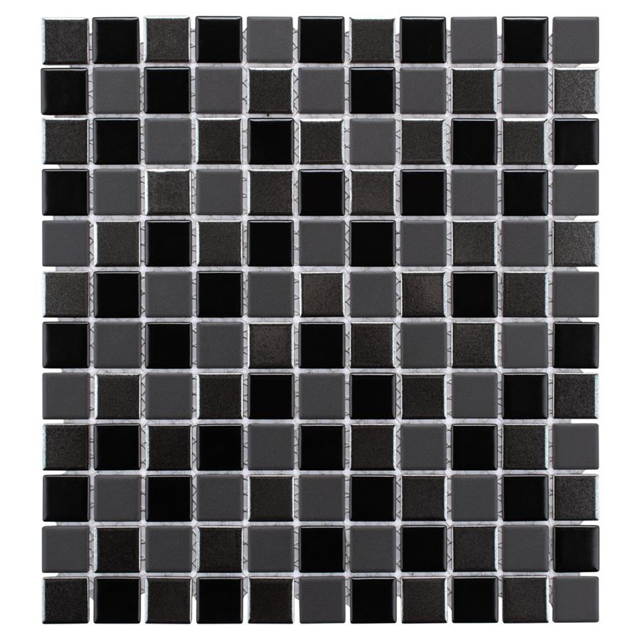 Trinity Black 11-3/4"x12-3/4" Porcelain Mosaic