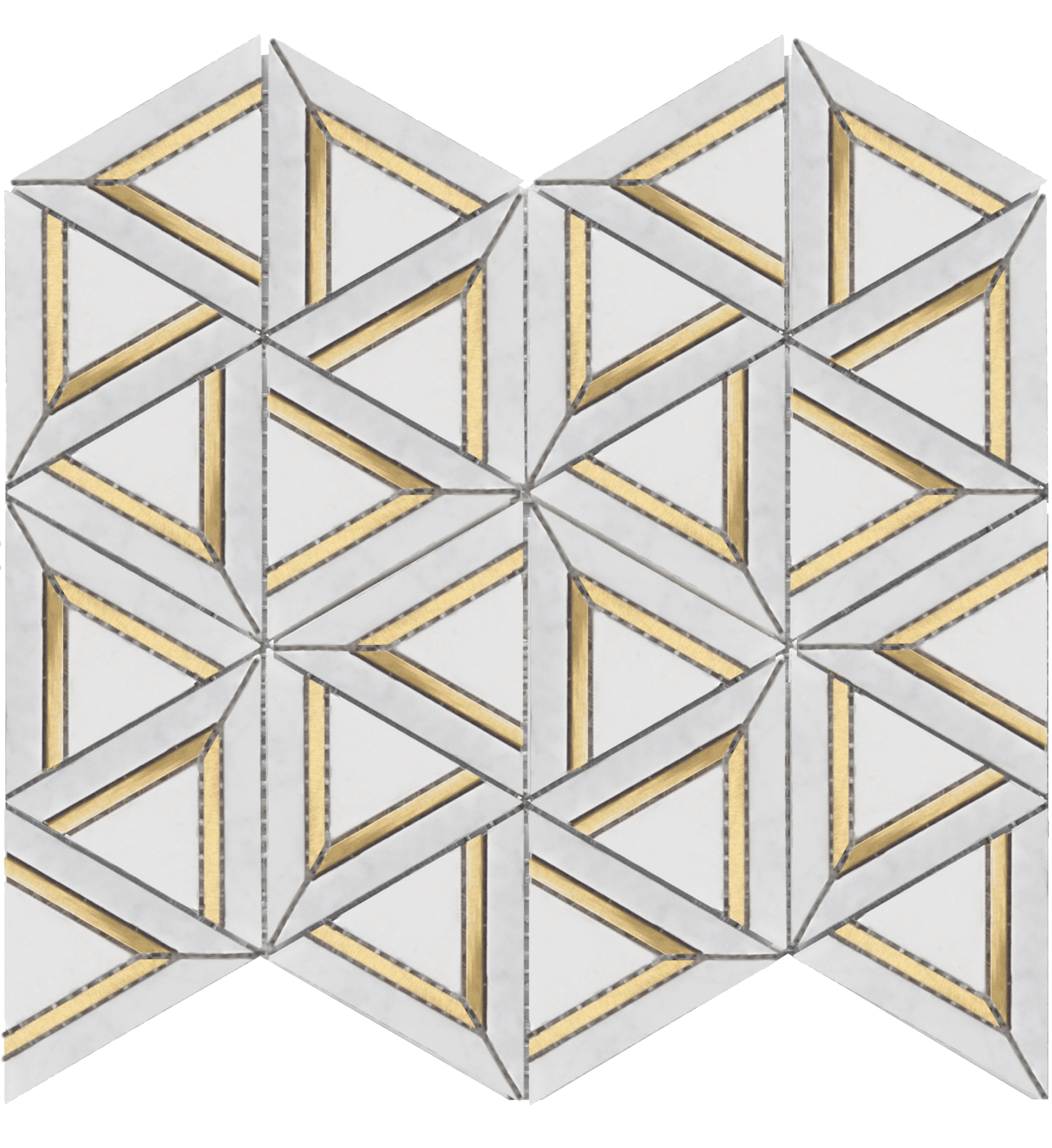 Carrara White Metal Geo 12X14 Mosaic