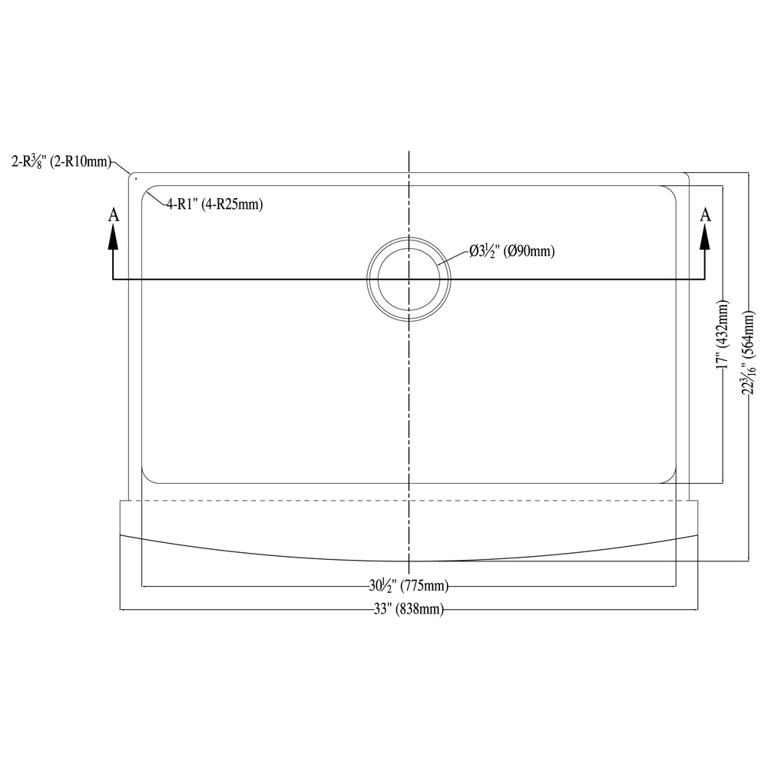 Dawn® Undermount Single Bowl with Curved Apron Front Sink