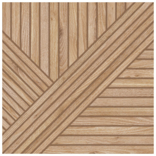 Tangram Wood Oak 17-3/8 in. x 17-3/8 in. Porcelain Floor and Wall Tile