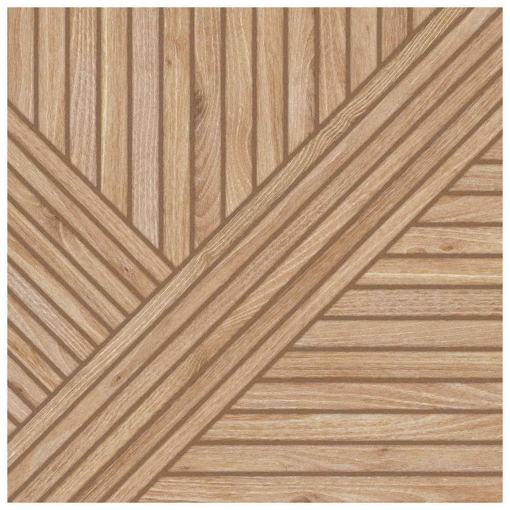 Tangram Wood Oak 17-3/8 in. x 17-3/8 in. Porcelain Floor and Wall Tile