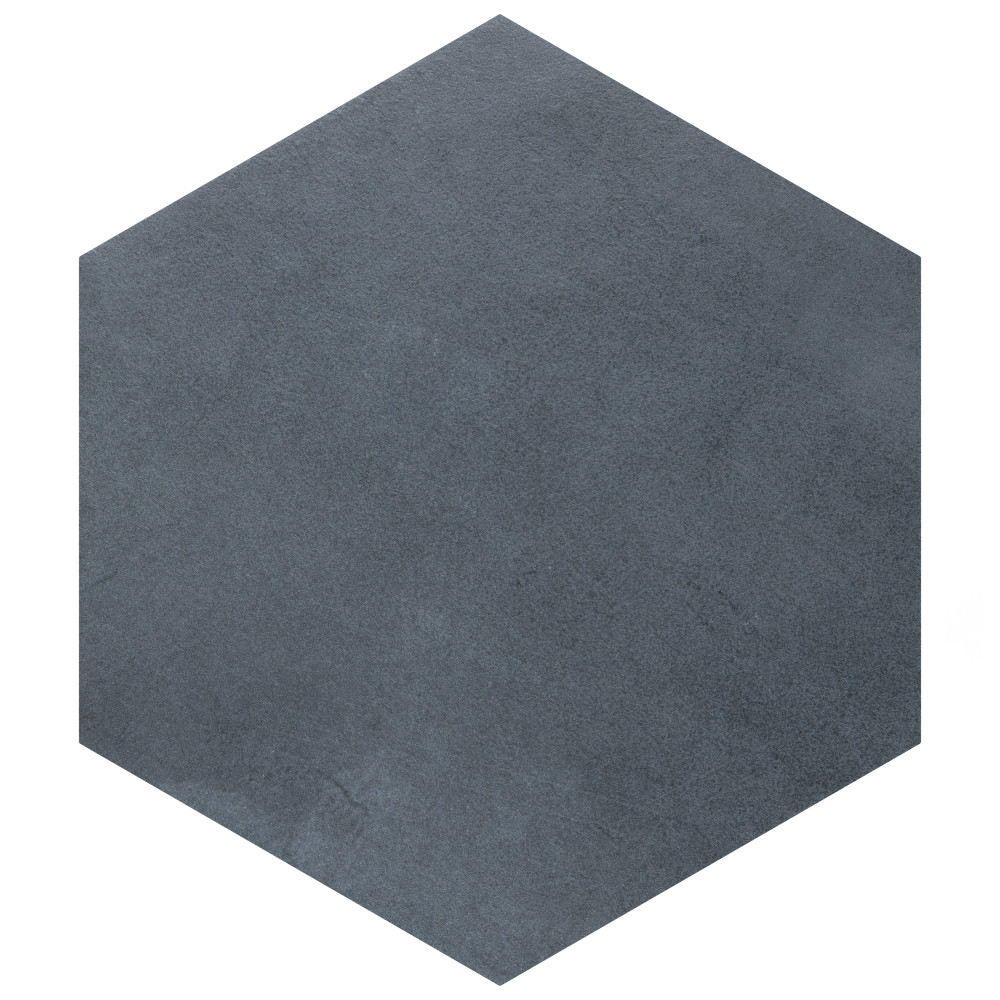 Industrial Hex Blue 8-1/2 in. x 9-7/8 in. Porcelain Floor and Wall Tile