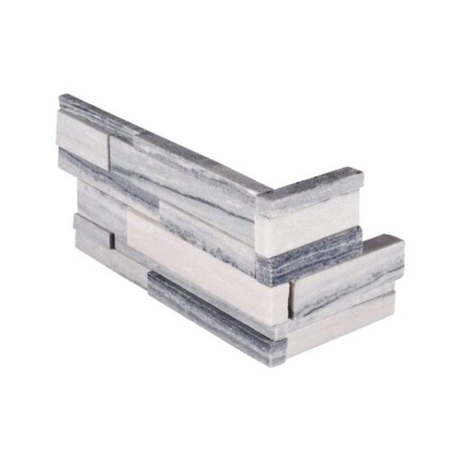 Alaska Gray 3D Honed Ledger Corner