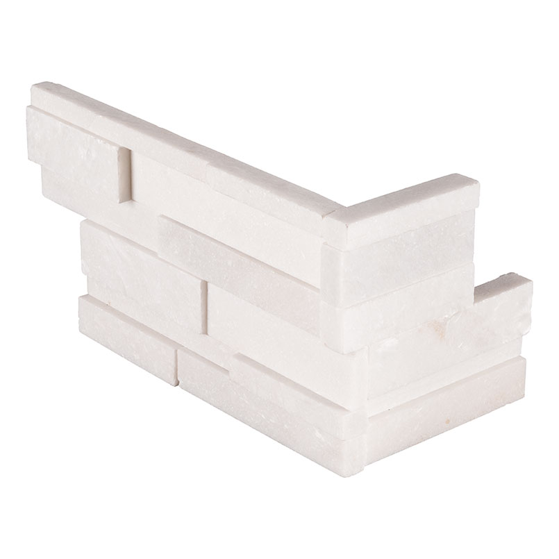 Arctic White 3D Honed Ledger Corner