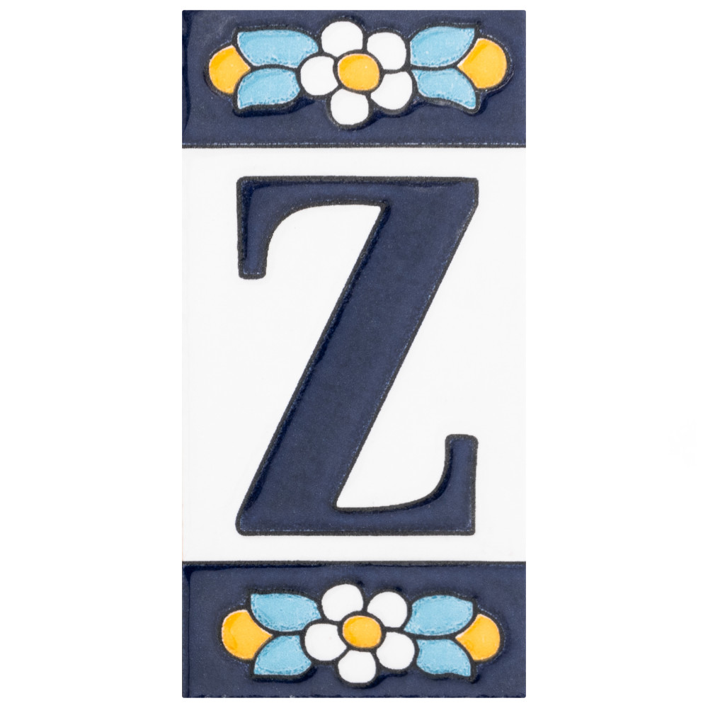 Sevillano Flora Address Letters Z 2-1/8 in. x 4-3/8 in. Ceramic Wall Tile