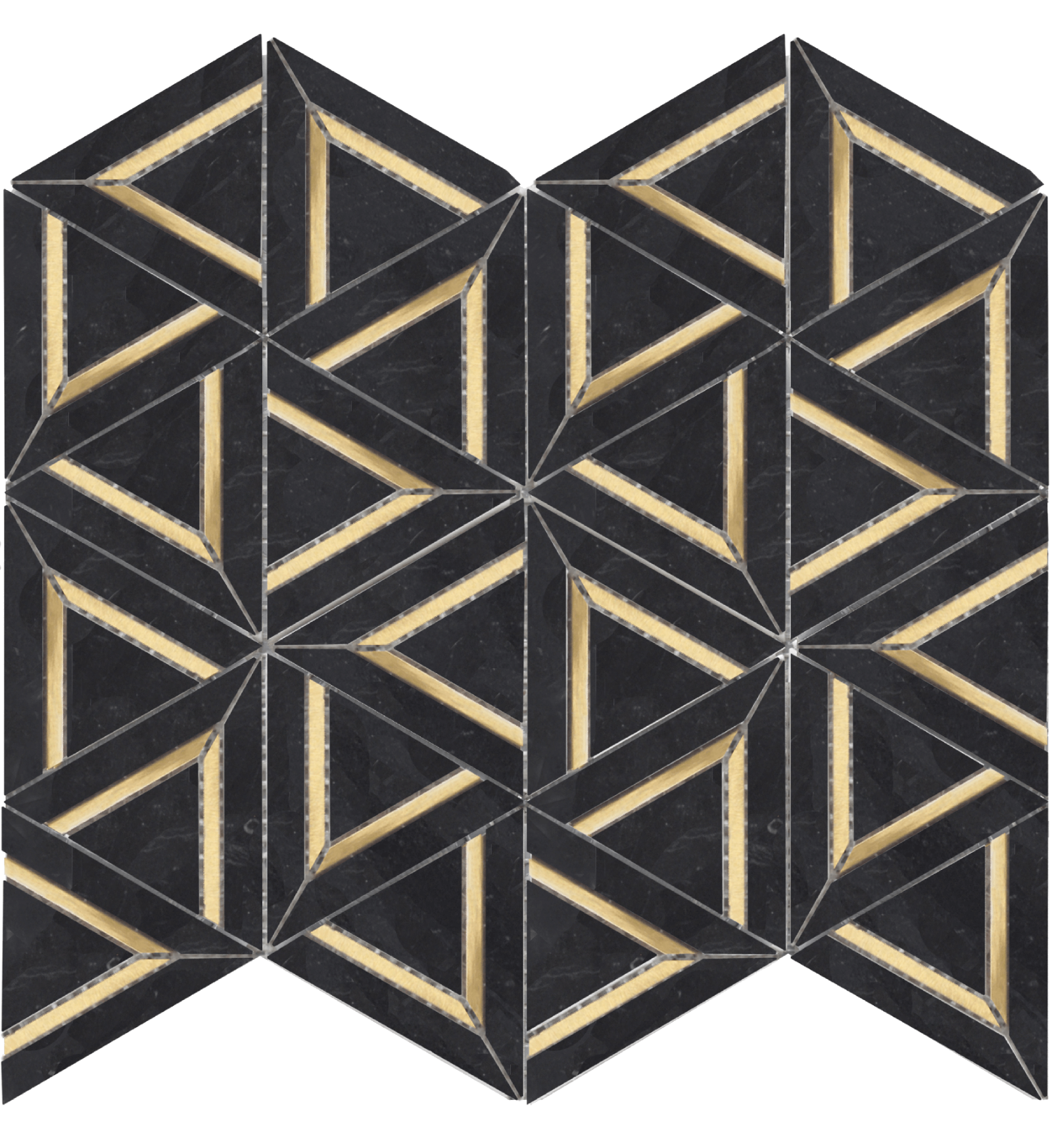 Nero Marquina Metal Geo 12X14 Mosaic