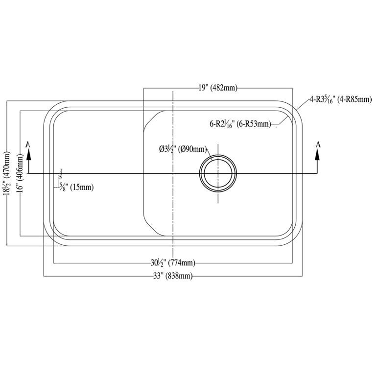 Dawn® Undermount Single Bowl with Stepped Basin (4" Basin)