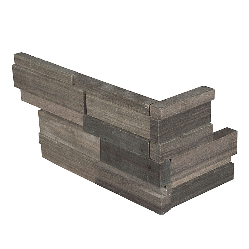 Brown Wave 3D Honed Ledger Corner