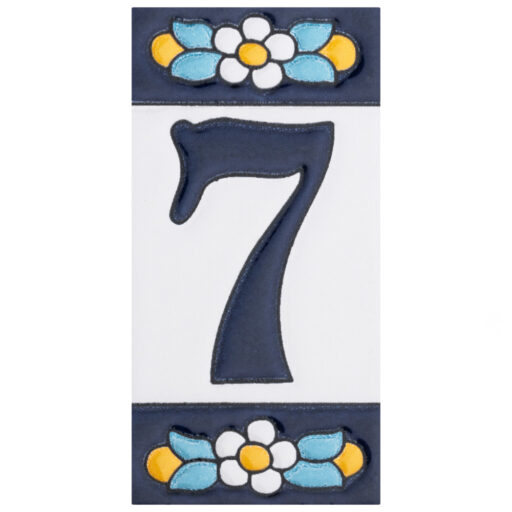 Sevillano Flora Address Numbers 7 2-1/8 in. x 4-3/8 in. Ceramic Wall Tile