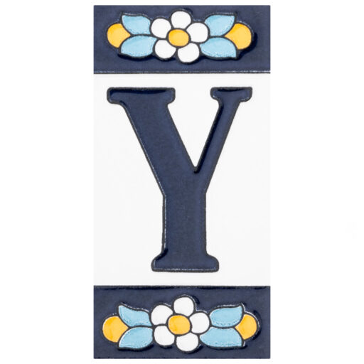 Sevillano Flora Address Letters Y 2-1/8 in. x 4-3/8 in. Ceramic Wall Tile