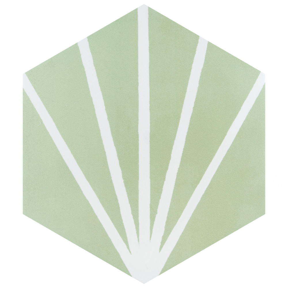 Horizon Dusk Hex Verde 7-3/4 in. x 9 in. Ceramic Floor and Wall Tile
