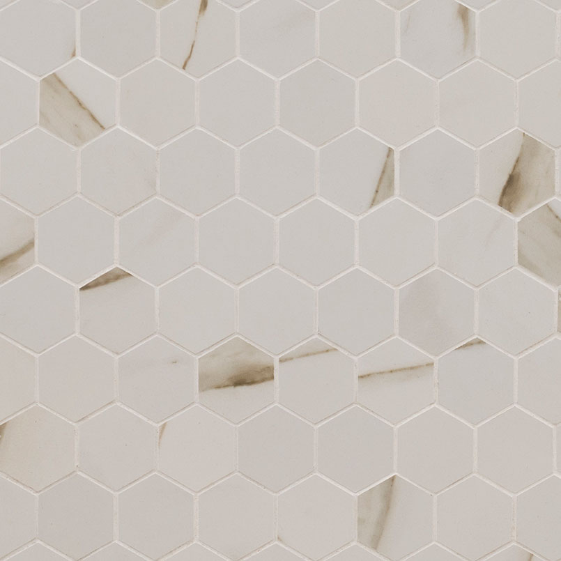 Pietra Calacatta 2X2 Hexagon Mosaic