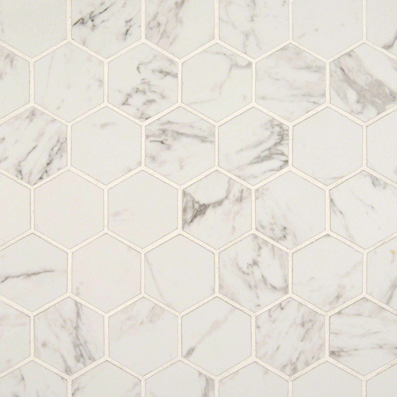 Pietra Carrara 2X2 Hexagon Mosaic