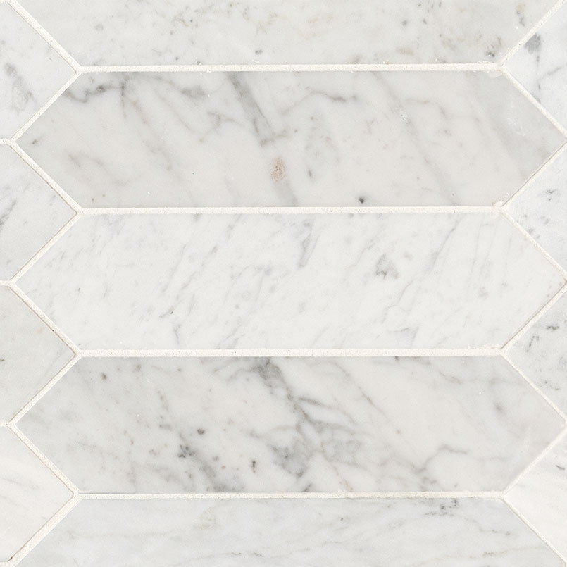 Carrara White 3X12 Picket Honed