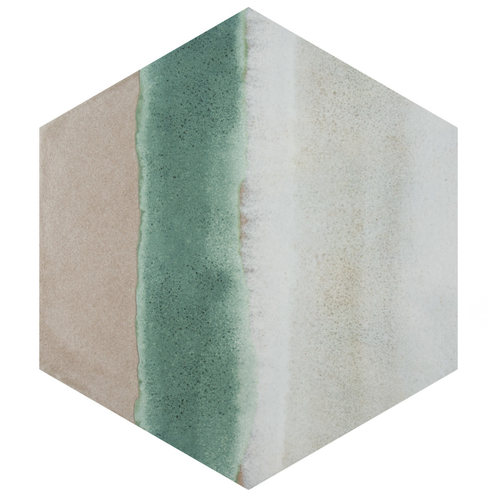 Matter Hex Canvas Taupe Green 7-7/8 in. x 9 in. Porcelain Floor and Wall Tile