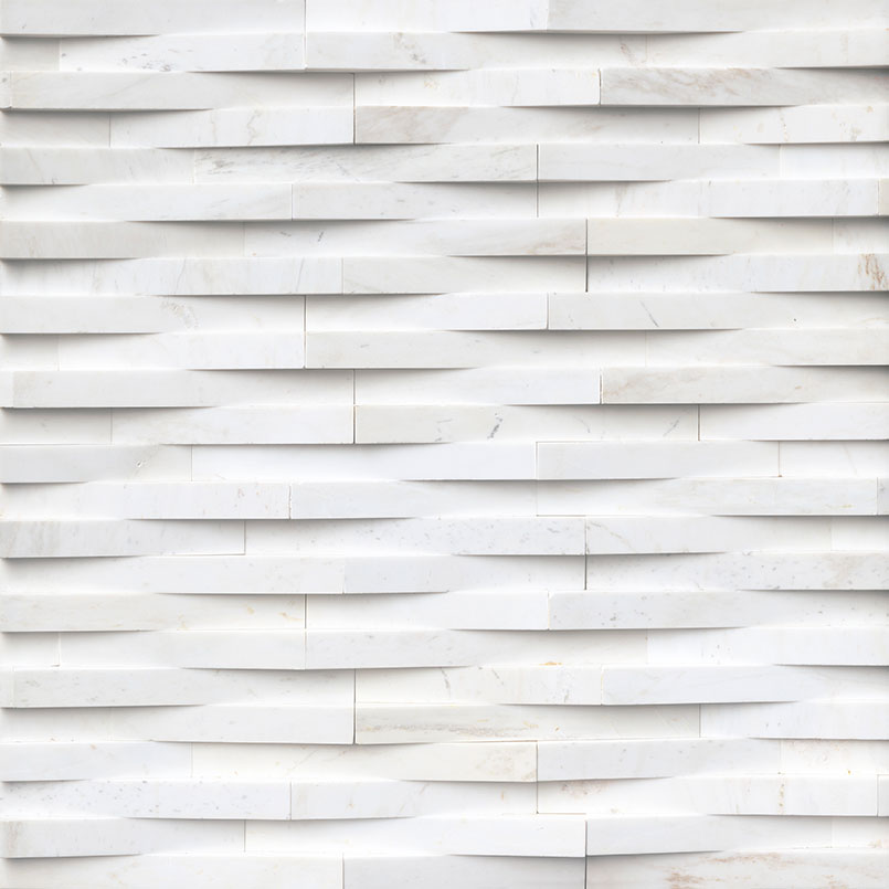 Cosmic White 3D Wave 6X24 Panel
