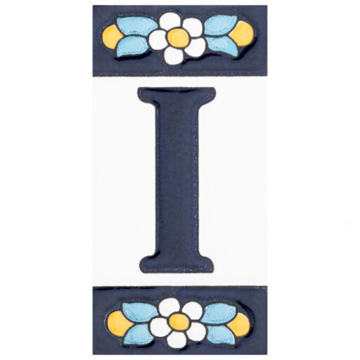 Sevillano Flora Address Letters I 2-1/8 in. x 4-3/8 in. Ceramic Wall Tile