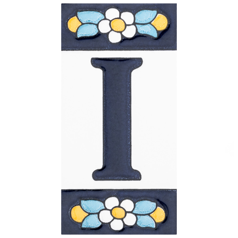 Sevillano Flora Address Letters I 2-1/8 in. x 4-3/8 in. Ceramic Wall Tile
