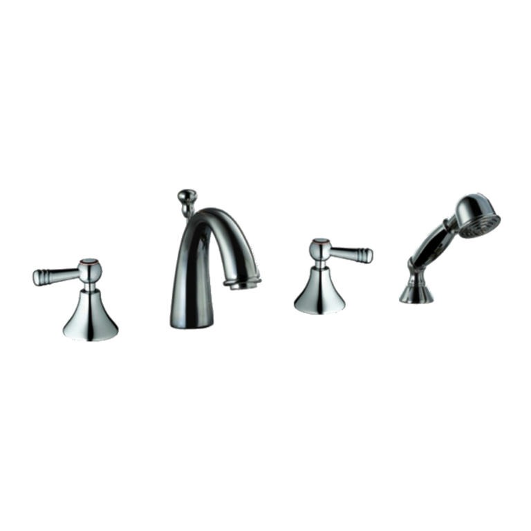 Dawn® 4-hole Tub Filler with Personal Handshower and Lever Handles, Chrome