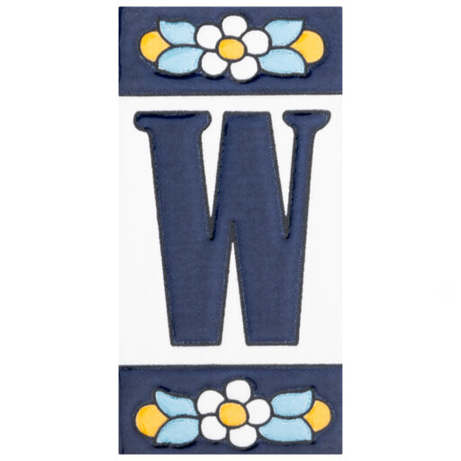 Sevillano Flora Address Letters W 2-1/8 in. x 4-3/8 in. Ceramic Wall Tile