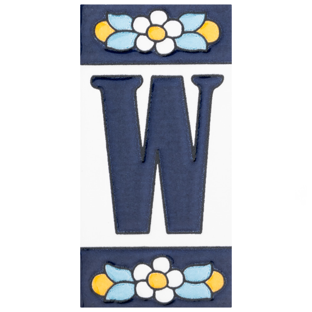 Sevillano Flora Address Letters W 2-1/8 in. x 4-3/8 in. Ceramic Wall Tile