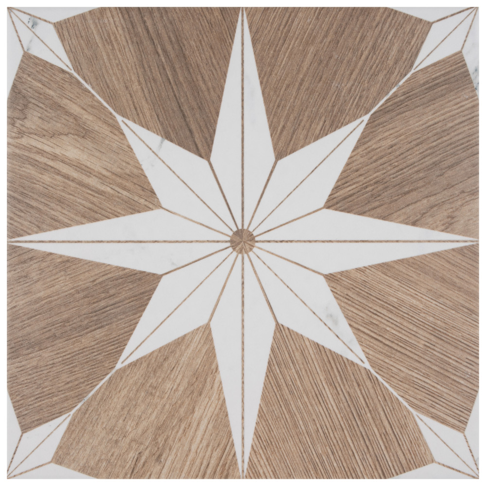 Llama Stella Loire Verso Noce 9-3/4 in. x 9-3/4 in. Porcelain Floor and Wall Tile