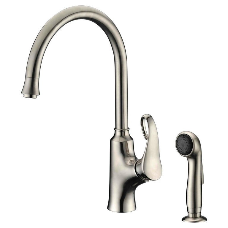 Dawn® Single-lever kitchen faucet with side-spray, Brushed Nickel