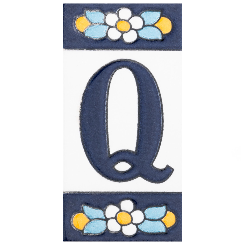 Sevillano Flora Address Letters P 2-1/8 in. x 4-3/8 in. Ceramic Wall Tile