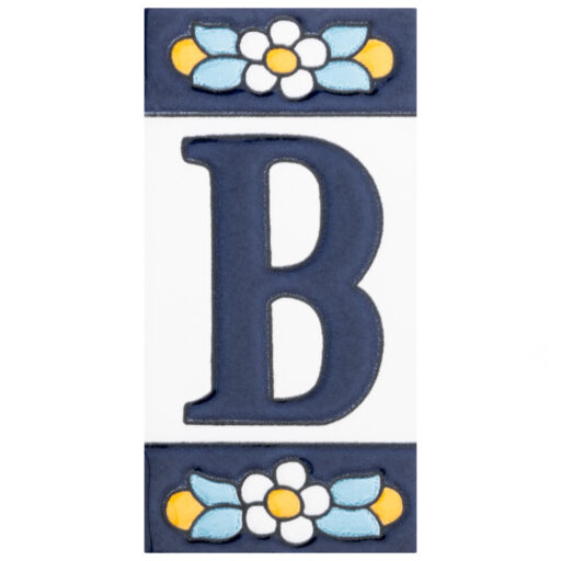 Sevillano Flora Address Letters B 2-1/8 in. x 4-3/8 in. Ceramic Wall Tile
