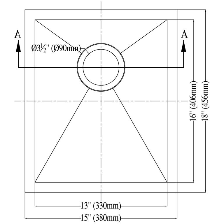 Dawn® Undermount Square Corner Single Bowl Bar Sink