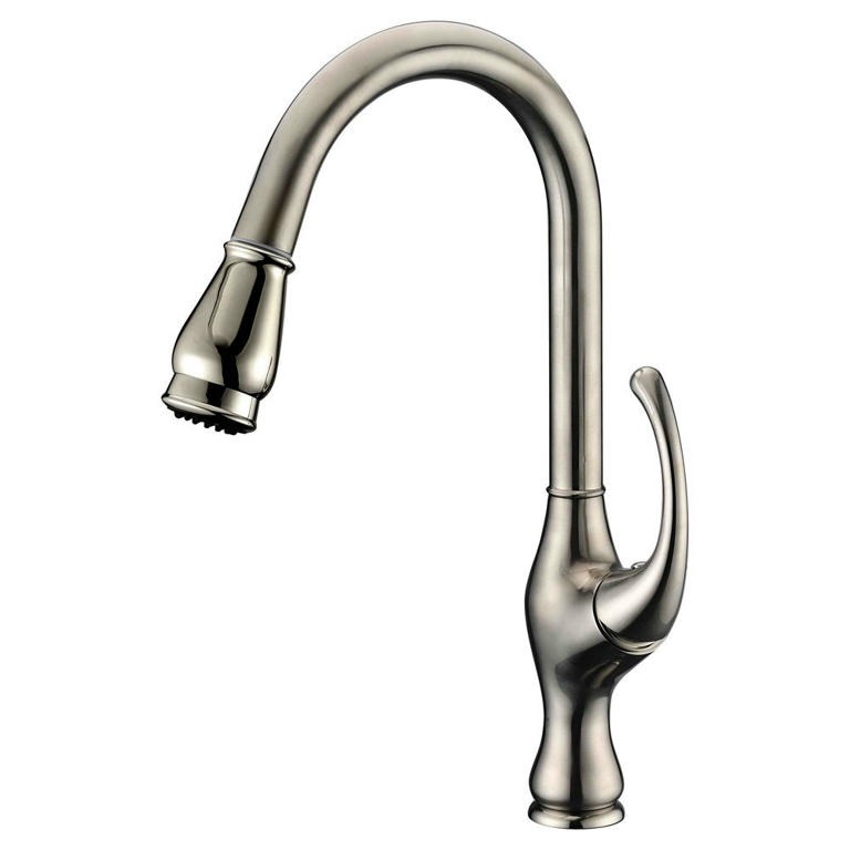 Dawn® Single-lever pull-out kitchen faucet, Brushed Nickel