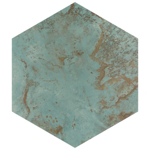 Zinc Hex Green 9-7/8 in. x 11-1/4 in. Porcelain Floor and Wall Tile
