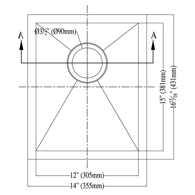 Dawn® Undermount Square Corner Single Bowl Bar Sink