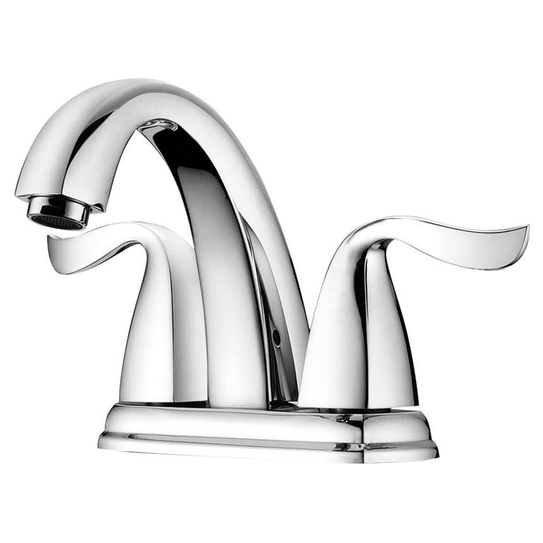 Dawn® 2-hole, 2-handle centerset lavatory faucet for 4" centers, Chrome (Standardpull-up drain with lift rod D90 0010C included)