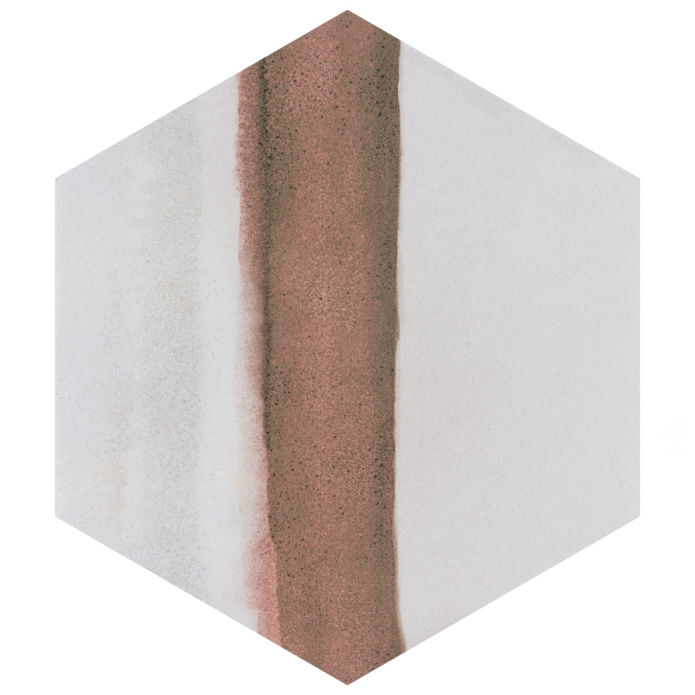 Matter Hex Canvas Bone Red 7-7/8 in. x 9 in. Porcelain Floor and Wall Tile