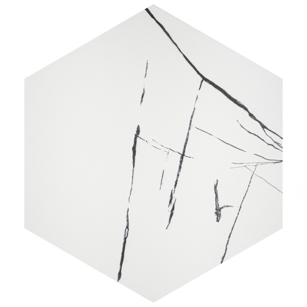 Visium Hex White 17-1/8 in. x 19-3/4 in. Porcelain Floor and Wall Tile