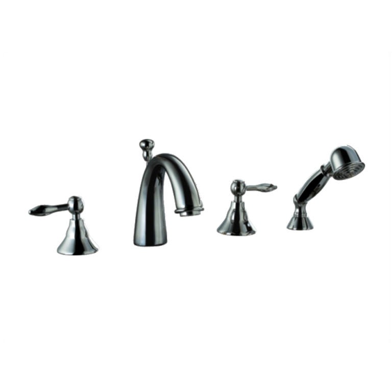 Dawn® 4-hole Tub Filler with Personal Handshower and Lever Handles, Chrome