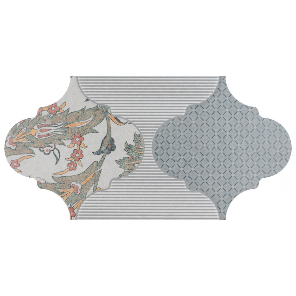 Tula Provenzal Mix 6-1/4 in. x 12-3/4 in. Porcelain Floor and Wall Tile
