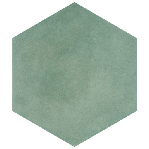 Matter Hex Green 7-7/8 in. x 9 in. Porcelain Floor and Wall Tile