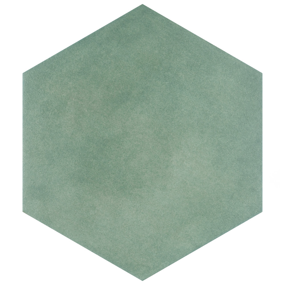 Matter Hex Green 7-7/8 in. x 9 in. Porcelain Floor and Wall Tile