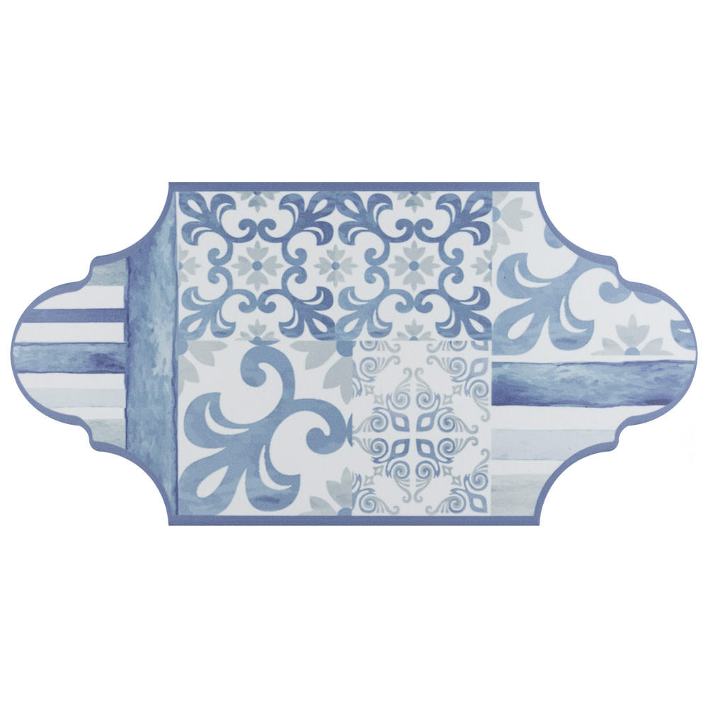 Royal Garden Provenzal Blue 6-1/4 in. x 12-3/4 in. Porcelain Floor and Wall Tile