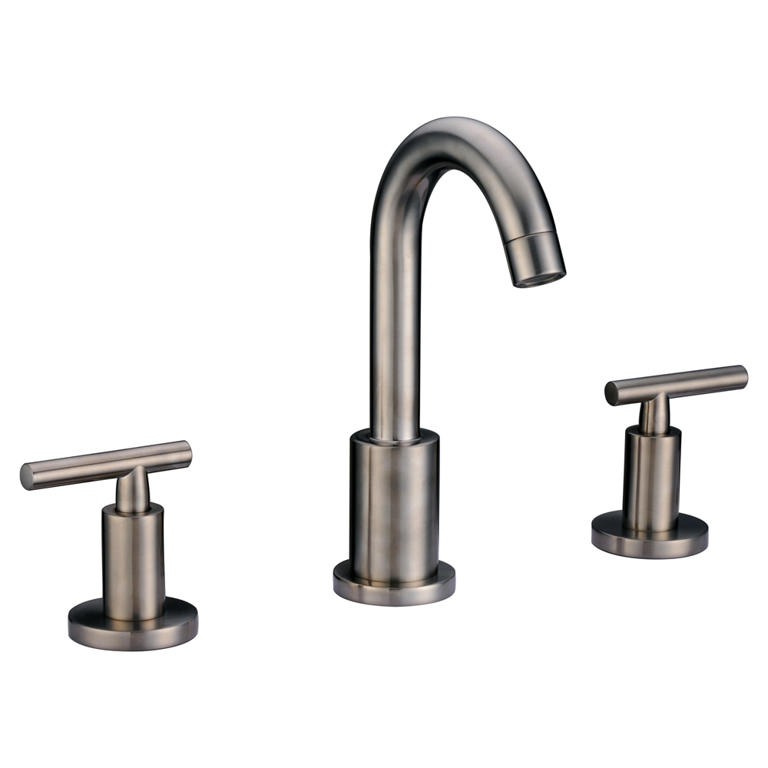 Dawn® 3-hole, 2-handle widespread lavatory faucet, Brushed Nickel (Standard pull-up drain with lift rod D90 0010BN included)